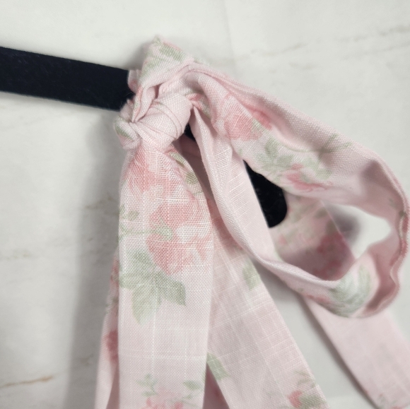 Francesca's Preppy Ellena Tie Strap Ruffle Tiered Midi Milkmaid Dress in Pink M - Picture 9 of 16